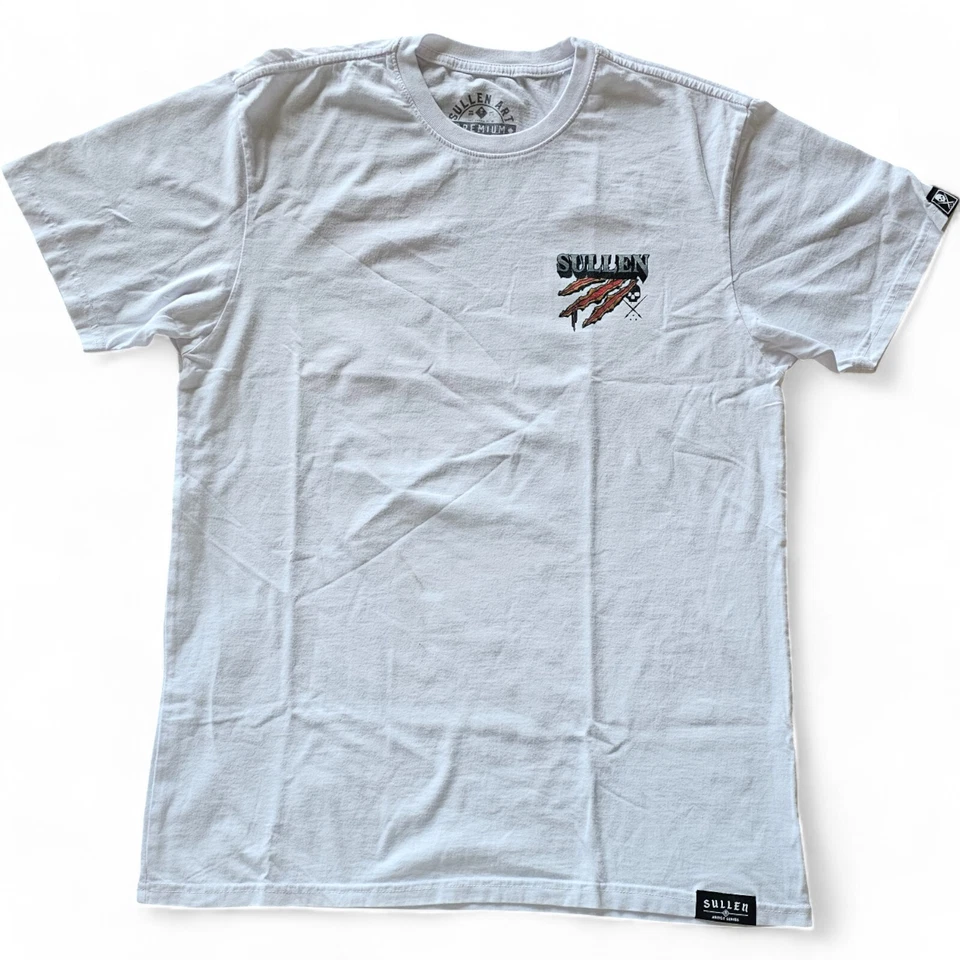 Camiseta Para Hombre Sullen Art Collective Dragon Rip Blanca Tatuaje Calavera M-XXL Foto 2 de 2