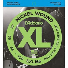 DAddario EXL165 Bass Guitar Strings gauges 45-105 Long scale