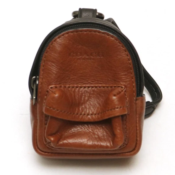 ТРЕНЕР кожаный мини рюкзак сумка подвеска коричневый брелок отличном состоянии - Изображение 2 из 4