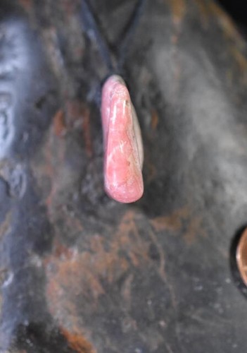RHODOCHROSITE polished gem Pendant Necklace Argentina - Picture 3 of 7