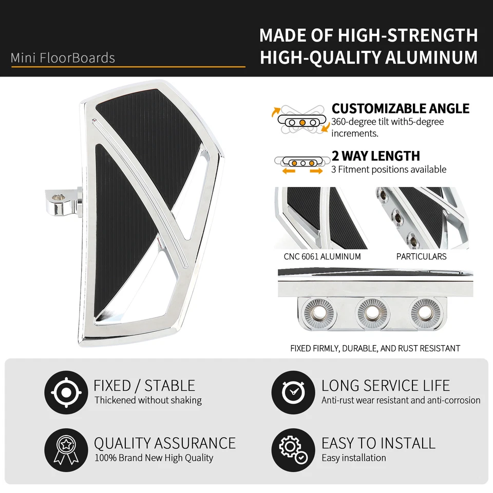 Chrome Phantom Floorboards Footboards For Harley Touring Road King Electra Glide Foto 3 de 4