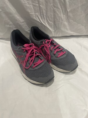 Asics Gel Contend Womens Grey Pink Running Sneakers Shoes Size 11