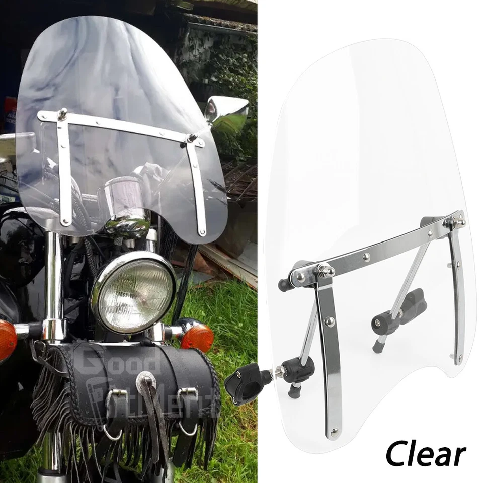 18"x16" Large Clear Windshield Motorcycle For Honda VTX1800C1 C2 C3 F3 1" 7/8" Foto 2 de 4