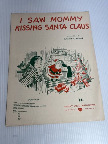 Partition de musique - I Saw Mommy Kissing Santa Claus - 1952 originale / rare et unique - Photo 1/9