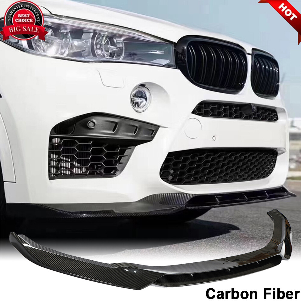 For BMW F85 X5M F86 X6M 2014-2018 REAL CARBON Front Bumper Lip Spoiler Splitters