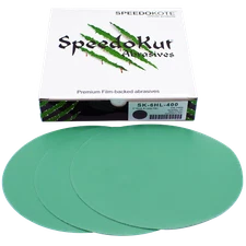 400 Grit Sandpaper, Premium Film Backed, 6 inch Hook & Loop Discs, 25 pack