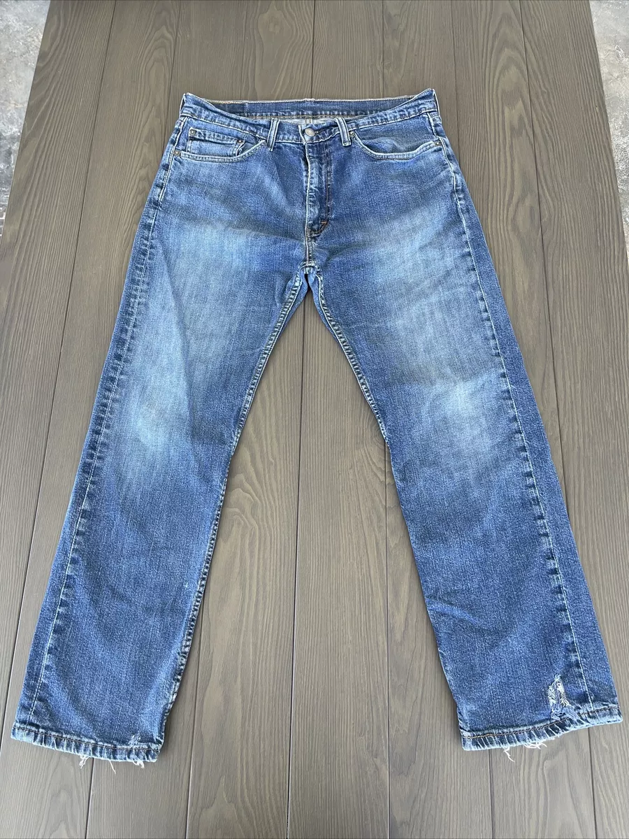 Levis 505 Regular Fit Jeans Mens 34x30 Mid Stone Wash Blue