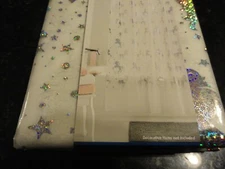 New PEVA  Frosty SHOWER CURTAIN Silver stars dots Unicorns Sparkles GLAM 
