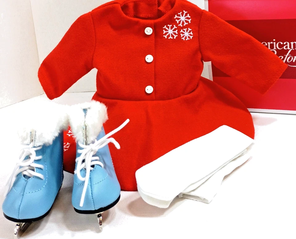 American Girl Beforever Maryellen’s Ice Skating Outfit Dress Tights Skates Comp. - Image 4 of 4