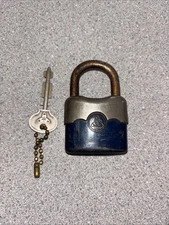 Vintage Old  W Germany Padlock With Key Lock - WORKS