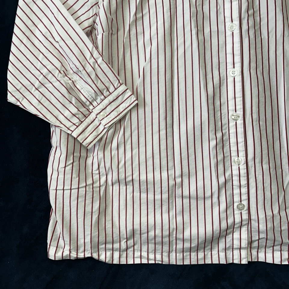 Top de mujer Liz & Me manga larga con botones talla 5X a rayas fiesta de Navidad Foto 2 de 4