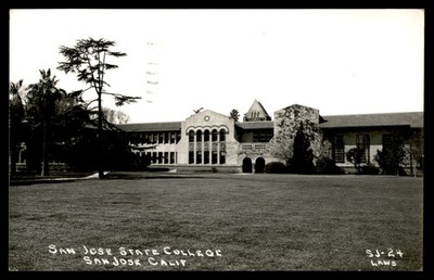 Postcard RPPC San Jose State College Building - San Jose, CA