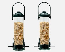 Hanging Garden Wild Bird Outdoor Plastic Seed Feeder (Set of 2) - Medium (Black)