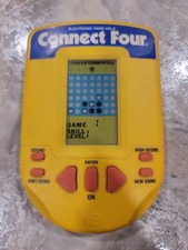 Connect Four 4 Hasbro Electronic Handheld 1995 Travel Game Yellow Tested Y2K