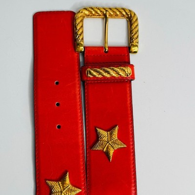 Vintage Escada Orange Leather & Gold Belt Made in Germany  display picture 3