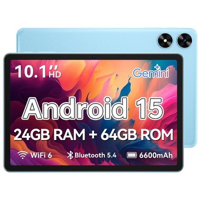 Tablet 10.1 inch Android 15 24GB RAM 64GB ROM 1280x800 HD Blue P10C SHARECLOUD