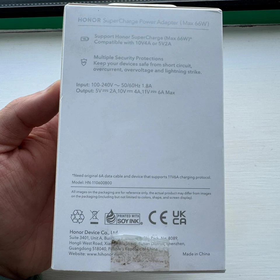 Official Genuine Honor Super Fast Main Wall UK Charger With Cable 6A 66W PLUG - Image 4 of 4