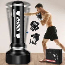 Heavy Punching Bag with Stand Adults Teens, 70" Freestanding Punching Bag with B