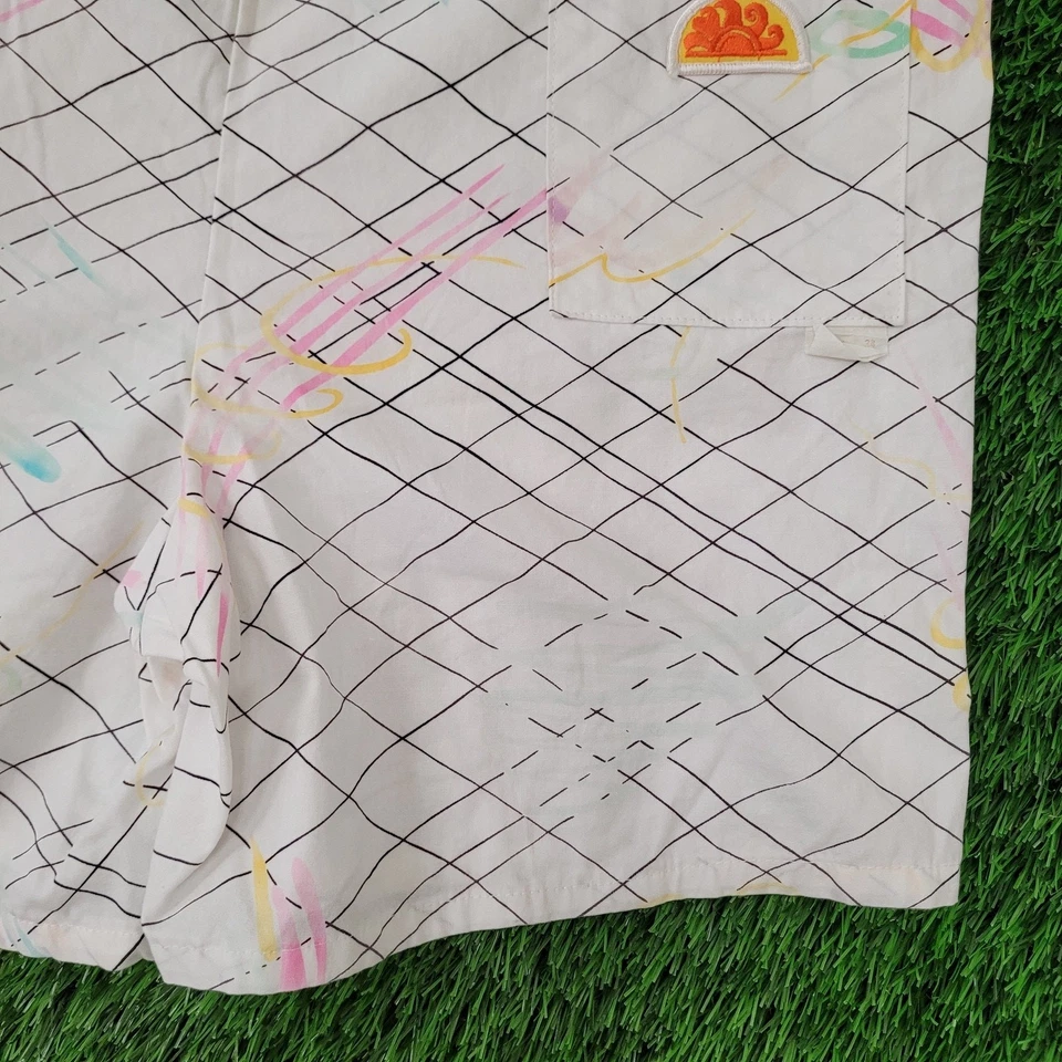 Pantalones Cortos de Natación Sundek Vintage Años 80 Grandes 20x6 Cuadrados Blancos Foto 3 de 4