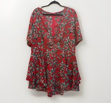 Boohoo Plus Flower Ruffle One Piece White Romper Plus Size 18