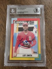 Lee Smith 1990 Topps Traded #118T Autographed Signed BAS Beckett On Card Auto