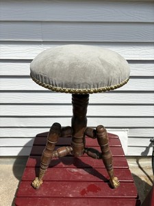 Beautiful Antique Claw Foot Piano Stool