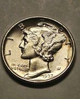 BU, 1937 San Francisco Mint Silver Mercury Dime. A Gem of A Coin, FSB