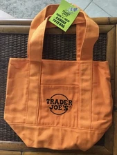 NWT Trader Joe’s Halloween Mini Canvas Tote Bag (Orange) - Limited Edition !!