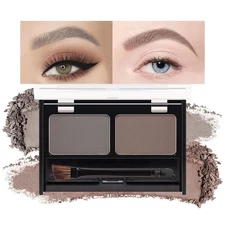 Brown Eyebrow Powder Kit, Medium 1 Count (Pack of 1), A02# Brown+Grey 
