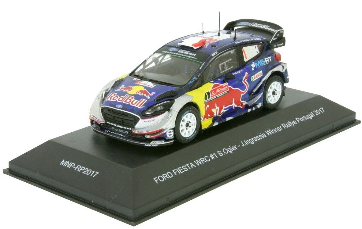 Voiture miniature FORD Fiesta WRC 2017 Ogier pour décoration de bureau de passionné