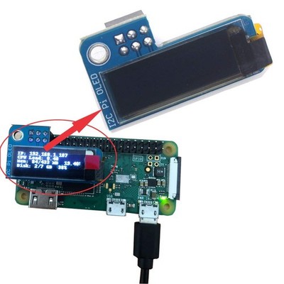 PiOLED 0.91inch I2C 128X32 SSD1306 OLED Display Module for Raspberry Pi (Whit...