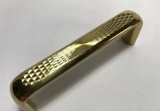 3" Brass Cabinet Drawer Handle - MidCentury Modern Diamond Pattern FREE shipping