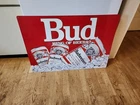 Vintage 1987 "BUDWEISER"... "King Of Beers" Embossed Metal Sign...25.5" X 36"