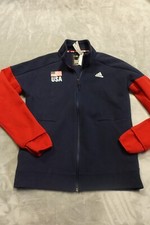 Adidas Mens Medium Blue Red Team USA Volleyball Warm Up Zip Up Jacket