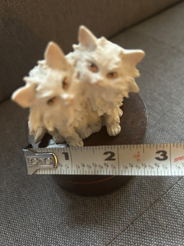 Vtg. The Paradies Collection” White ceramic Kitty Cat Italian Timber Trinket Box - Picture 9 of 16