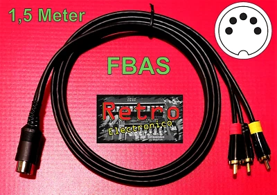Cable FBAS Alta Calidad Commodore C64 C128 VC20 C16 Plus/4 Estéreo Monitor Video