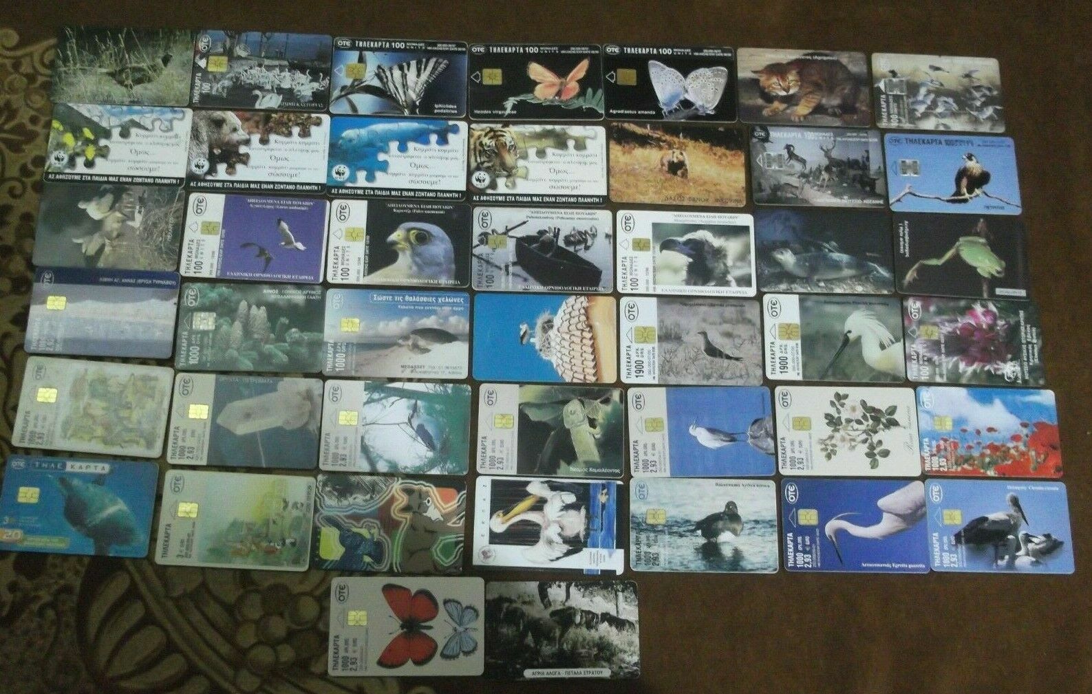GREECE LOT 44 PHONECARDS WITH THEME: NATURE, BIRDS, ANIMALS, GREEK LANDSCAPES !!