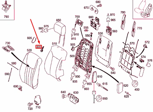NEW MB ML W164 FRONT LEFT SEAT BACKREST ADJUSTER LEVER A25191801349051 ORIGINAL - Picture 12 of 13