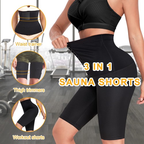 Sauna Suit for Women Hot Sweat Pants Shorts Compression Thermo Thigh Body Shaper - 第 4/26 張圖片