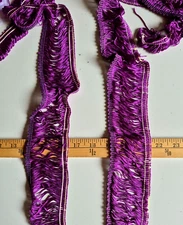 PURPLE CHAINETTE  FRINGE  POLYESTER    1 7/8  INCHES WIDE    2.5  YARDS