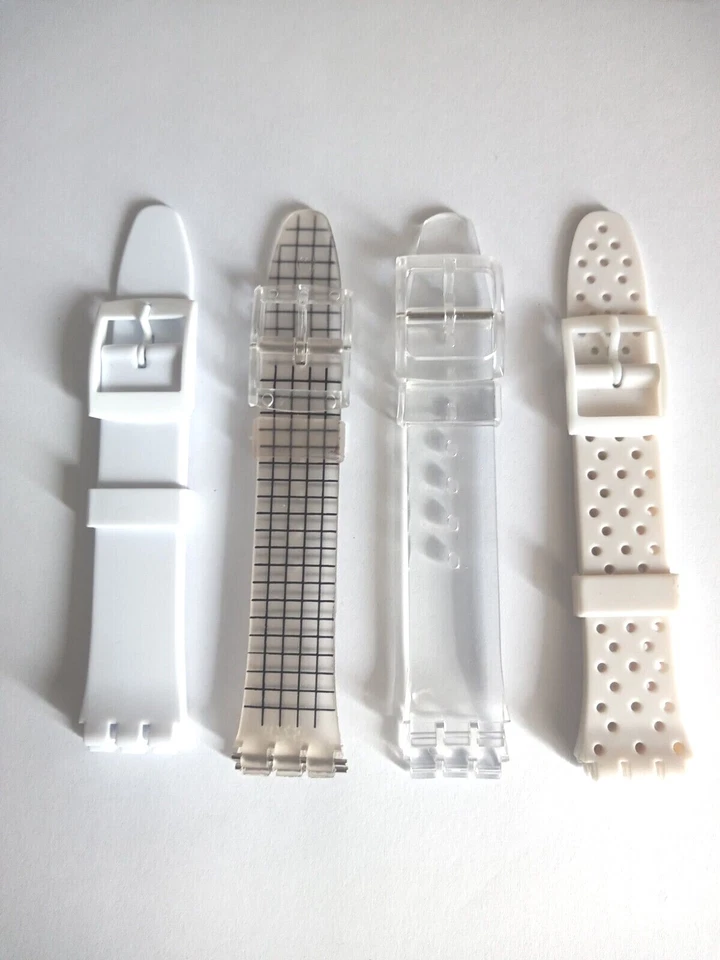 CINTURINO IN PVC X SWATCH ATTACCO 17 MM. TONALITÀ DAL TRASPARENTE AL BIANCO