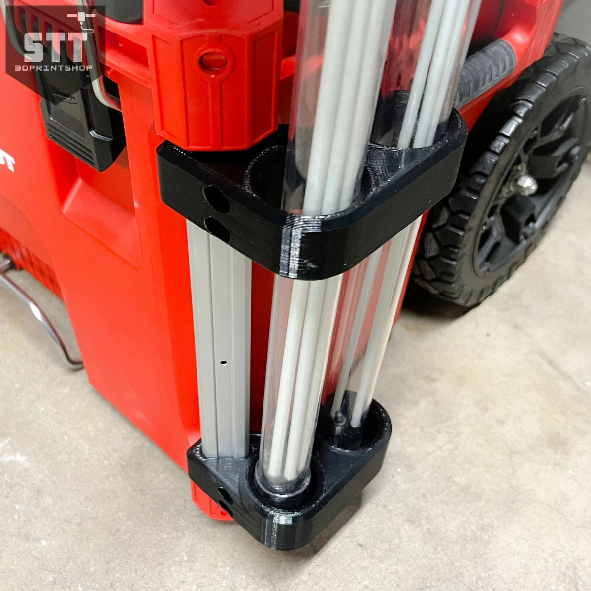 Milwaukee Packout Dual Pipe Bender Fish Rod Holder Left and Right RED BLACK