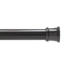 42 In. - 72 In. Steel Twist & Fit No Tools Tension Shower Curtain Rod in Black