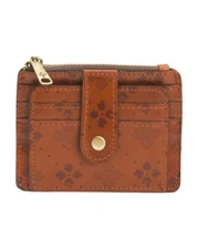 Patricia Nash Cassis Embossed Leather ID Credit Card Case Signature Logo RFID