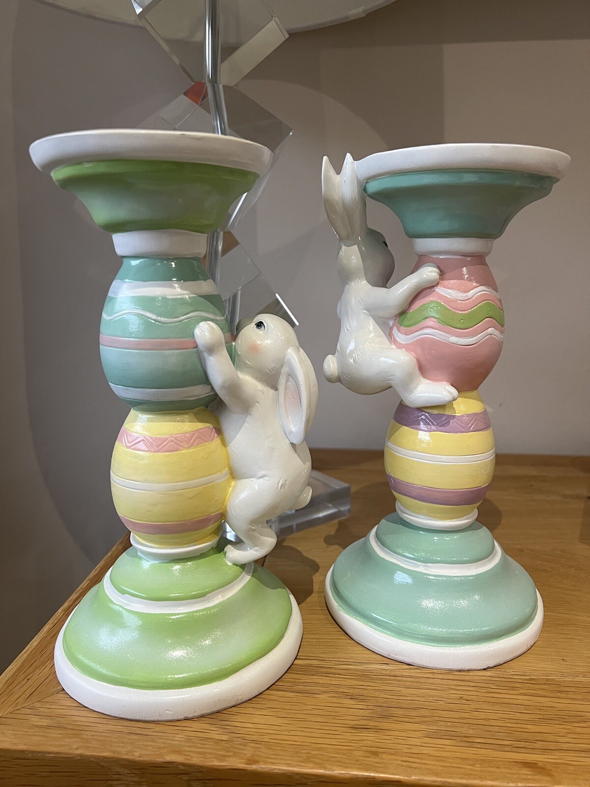 Tkmaxx Homesense Easter Pastel Bunny Candle Holder Ornament Decorations