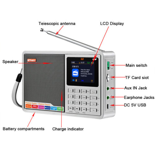 DAB/DAB+ FM RDS Digitalradio AUX Bluetooth Lautsprecher Audio Musik Radiowecker - Bild 5 von 12