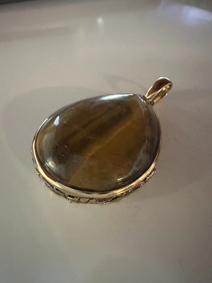Studio Barse NWOT Tiger's Tiger Eye Large Stone Bold Pendant For Necklace HSN - Image 2 of 4