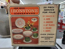 Vintage Ironstone Dinnerware Set Of 20 In Original Box.  Taylor, Smith & Taylor