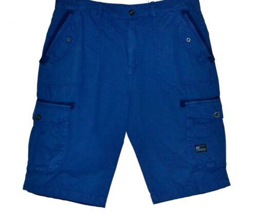 Cross Hatch Blue Cargo Men's Cotton Casual Shorts Black Lable Size 38W NEW