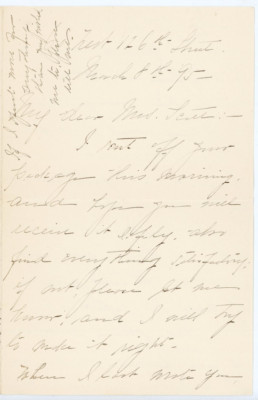 1890s Handwritten Letter Fabric Sewing & Textiles Janet R. Turnbull to Mrs. Tate